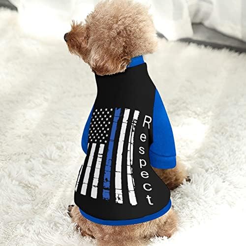 FunnyStar tanka plava linija Američka zastava Štampaj za kućne ljubimce sa pulovernim kompletom od runa za pse mačka sa dizajnom