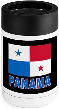 Ponos Panama - Panamska zastava hladnije čaša od nehrđajućeg čelika izolirana može hladnije drhtavičarski nosač s poklopcima za žene