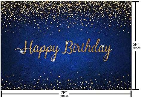 SENDY 7x5ft Kraljevsko plavo zlato Glitter Happy Birthday backdrops bday Birthday Party Dekoracije potrepštine za Prince Boy Twinkle