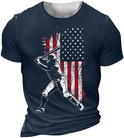 RTRDE muške majice Grafički ljetni kratki rukavi okrugli vrat Vintage bejzbol slova Ispis Pulover Top majice