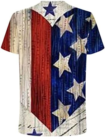 PIMOXV 4. srpnja Grafičke mase za muškarce, 3D zvjezdica Stripe američka zastava Ispis Patriotske košulje Mekani pamučni tee dječaci