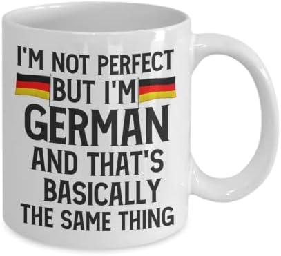 Smiješni njemački poklon | nisam savršen, ali sam Njemačka šolja za kafu / ideja za poklon za njemačke muškarce i žene / smiješni