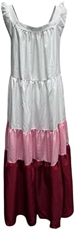 Fragarn Plus Veličina zamotavanje za žene, modni ženski casual vrat Boho visoke slojene haljine CayBlock Camisole