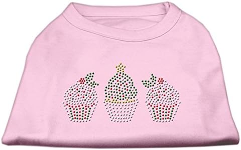 Mirage Pet Božićni cupcakes košulje za Rhinestone Light Pink Mali - 10