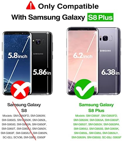 Rayboen za Samsung Galaxy S8 Plus, Crystal Clear Shootofofofofofofofofofoff antiklizat, zaštitni telefon, tvrdi PC Nazad i meko TPU
