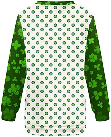 Nokmopo Womens Fall Fashion 2022 vrhovi majica s dugim rukavima Crewneck Labavi Ležerni pulover sv. Patrick's Day Hoodie