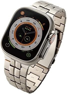 ELECOM AW-49BDTITSV Apple Watch Band, kompatibilan sa ultra SE2 SE2 8 7 6 5 4 3 2 1, titanijum od nehrđajućeg čelika, metalni, tri-preklopni