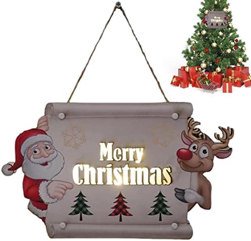 Božićni viseći znak - Merry Božićni trijem potpisao sa farmi zidni dekor Božićni zidni dekor, ukrasi vrata Viseće na otvorenom sa
