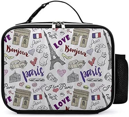 Volim Paris torba za ručak izolovana kutija za ručak višekratna torba za ručak za Kancelarijska Radna putovanja