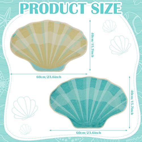 Panelee 2 kom 15.8 x 23.6 inčni Shell u obliku plaže kupatilo tepisi slatka non Slip upijajući Seashell prostirke za kupatilo djecu