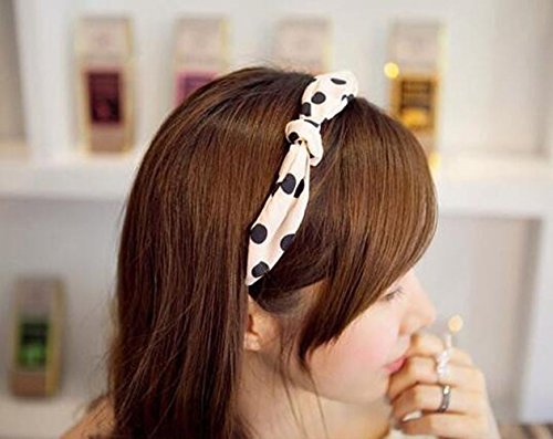 Numblartd paket od 9 Polka Dot Bow stil Tie Headband Hair Hoop-modna tkanina prekrivena Zečjim ušima za kosu za žene
