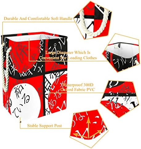 Japanski uzorak slova Crvena crno bijela velike korpe za veš torba za prljavu krpu korpe sa ručkama sklopive kante za odlaganje