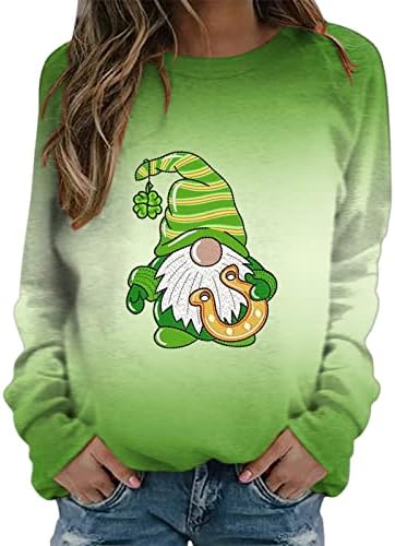 Yijiekai St Patricks Day majica St Patricks Dan ženske ležerne prilike s dugim rukavima, pisma od ispisanog pulover
