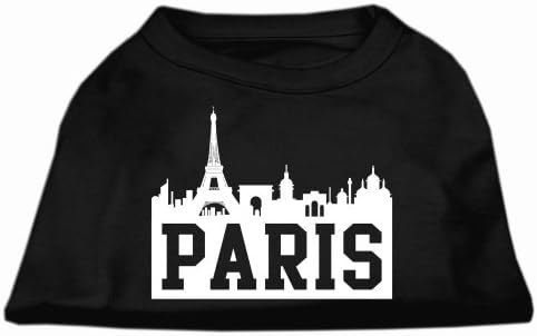 Paris Skyline zaslon za ispis majica Black SM