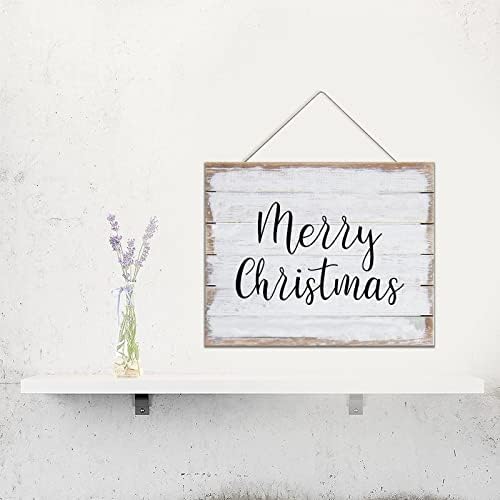 Merry Božićna drvna potpora ohrabrenje Rekavši da drveni znak Zimski zimski zidni viseći znak plaketa 16x20in tiskani viseći zidni
