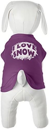 Mirage Pet Products 10-Inch I Love Snow Screenprint Shirts for Pets, Small, Purple