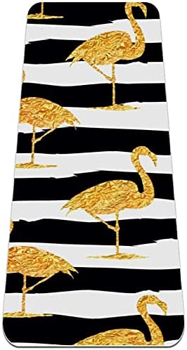Siebzeh Gold Flamingo sa crnim prugama uzorak Premium debeli Yoga Mat Eco Friendly gumene zdravlje & amp; fitnes non Slip Mat za sve