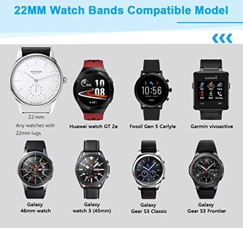 Yonworth 22mm Podesivi elastični pojas Kompatibilan sa Samsung Galaxy Watch 46mm / Gear S3 Classic / Frontier / Huawei Watch 2 Classic