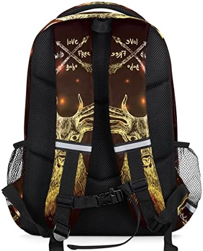 CFPolar Gold Deer Boho Style Student ruksak s školskim ruksak za prijenosni pretinac za žene Muškarci Studenti Tinejdžeri Djevojke