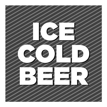CGSignLab | Ledeno hladno pivo -Stripes siva prozor Cling | 24 x24
