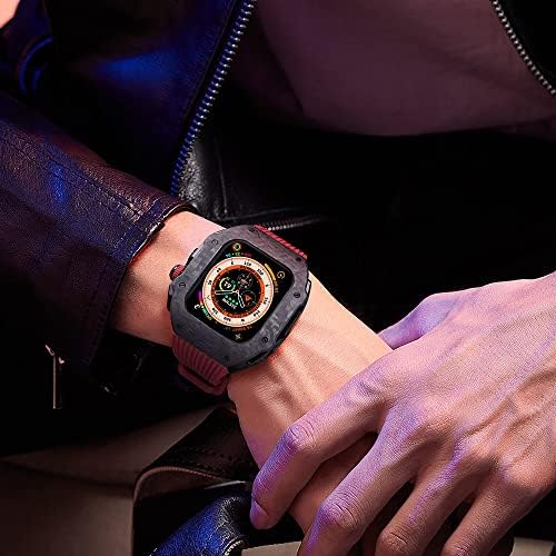 ZEDEVB luksuzni modifikacijski komplet za Apple Watch 8 ultra 49 mm futrola od gumenog remena za fluore za iWatch 8 7 6 5 4 SE 45mm