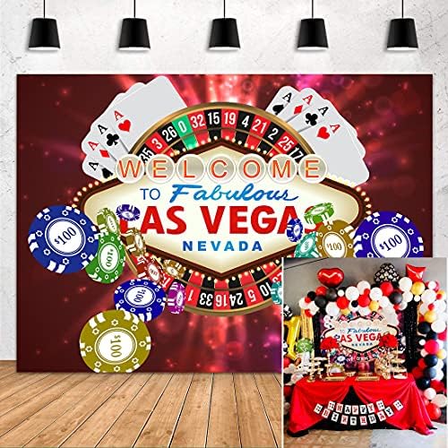 Las Vegas kazino pozadina za zabavu fotografiju FHZON 7x5ft poker čip gramofon fotografija YouTube pozadini Foto Video rekvizite BJLHFH51
