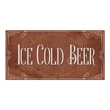 CGsignLab | Prozor Hladno bejsko pivo -Victorian Card Cling | 24 x12