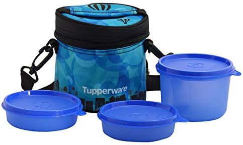 Tupperware City Life plastični set za ručak sa torbom, 2 komada, plava