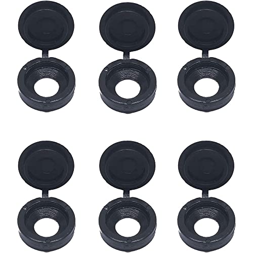 Crni poklopci sa šarkama Plastični poklopci sa navojem Fold Screw Snap Covers podloška Flip Tops 60kom