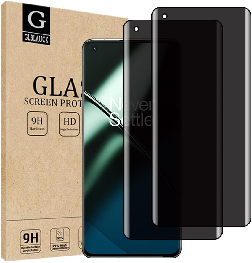 GLBLAUCK [2-Pack] Zaštita ekrana za privatnost za OnePlus 11 5G, Anti-Spy 3D Curve Edge 9H tvrdoća kaljeno staklo štitnici za ekran za OnePlus 11