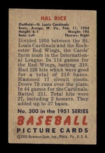 300 HAL Rice RC - 1951 Bowman bejzbol kartice Gradjevid Ex + - bejzbol pločaste rookie kartice