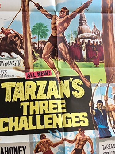 Tarzanov tri izazova Vintage 1963 Poster 27 x 41