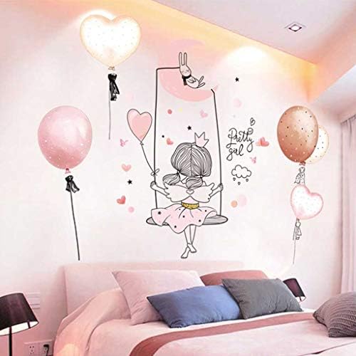 PDGJG crtane djevojke Moon zidne naljepnice DIY balonski naljepnice za sobe za sobe u spavaćoj vrsti