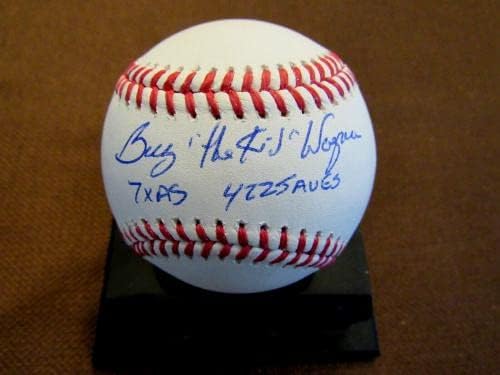 Billy Wagner The Kit 422 štedi 7x A Astros Mets potpisan auto bejzbol JSA baza - autogramirani bejzbol