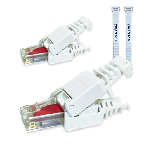 Yimeeco RJ45 CAT6A konektori bez ponovne upotrebe bez ponovne upotrebe za višekratnu upotrebu za 23AWG SFTP UTP kabel, 10Gbps 500MHz