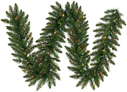 Vickerman 9 'Camdon Jela umjetna božićna vijenča, višebojna LED mini svjetla - Faux Holiday Garland - unutarnji sezonski uređenje