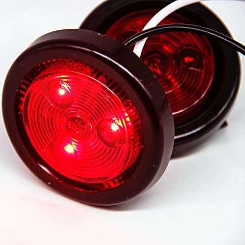 FGAITH DT 4kom 2 inča okrugla crvena LED IP65 vodootporna LED bočna lampa za čišćenje markera