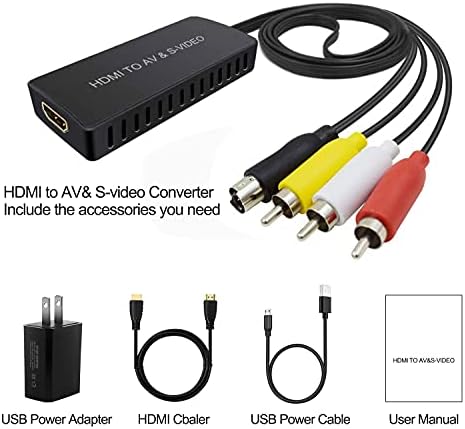 DIGSUN HDMI do svideo pretvarač HDMI za audio video pretvarač HDMI u RCA adapter sa svideo kablovskom podrškom 720p / 1080p za PC