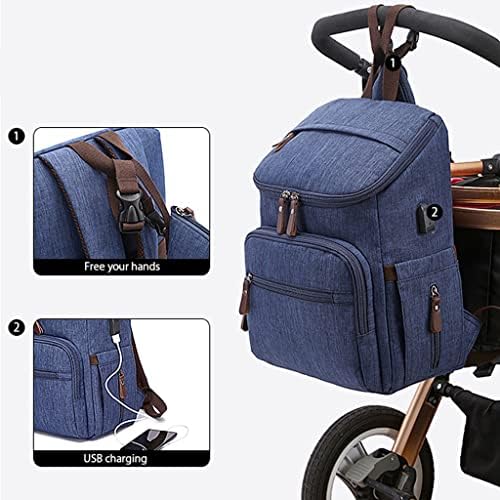 Dezhao ruksak za torbu sa pelenom, putnički ruksak sa USB punjenjem za mame tate, anti-vodene materinske pelene promjene torbe sa