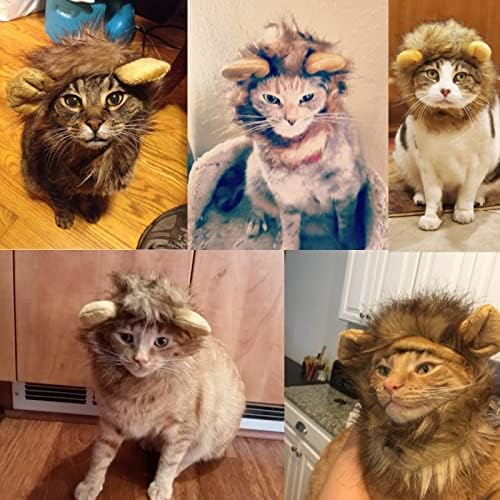 Cat Lion Mane Halloween kostim, kostim za mačji kostim za mačke za mačke psi Noć vještica kostim kostim lion mane perika za mačke