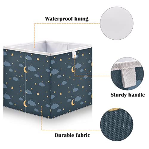 Noćni nebo Moon Cube Skladištenje bin Skladišta za skladištenje vodootporne bake za igračke kocke za kancelarijske kante za dječje