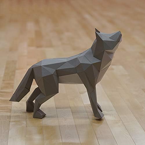 Creative Wolf Look 3D Papirni model Geometrijski ukras za ukrašavanje papirnog igračaka Pred-rezano ručno radno radno radno radno radno radno radno radno radno radno radno radno radno radno radno radno radno radno izrađeno