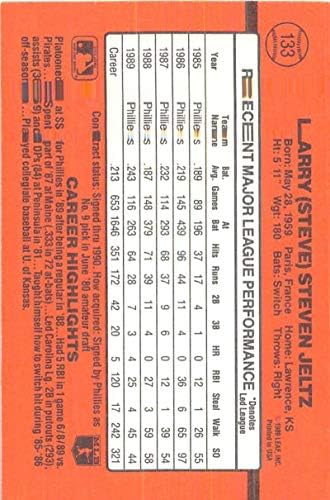 1990. Donruss # 133 Steve Jeltz NM-MT Phillies