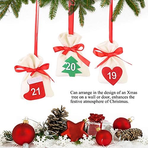 Božić Advent Kalendar 2022, viseći Advent kalendari Candy poklon torbe DIY Božić odbrojavanje Božić dekoracije za djecu zid kućnu