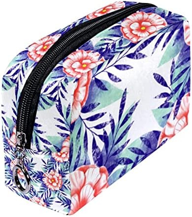 Tbouobt kozmetičke torbe, futrola za šminke, vreća za šminke za toaletne potrepštine, Havaji cvjetni tropski listovi