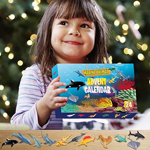 HJKPM Božićna slijepa kutija, Božićna Dječija igračka Kit za morske životinje 24-dnevno odbrojavanje do dana Adventa