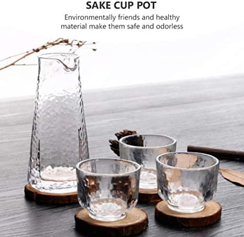Cabilock set staklo set čisto staklene šalice za kavu 4pcs sake set Glass Japanski sake Saki set sa sake 3 sake čaše japanskog kanala