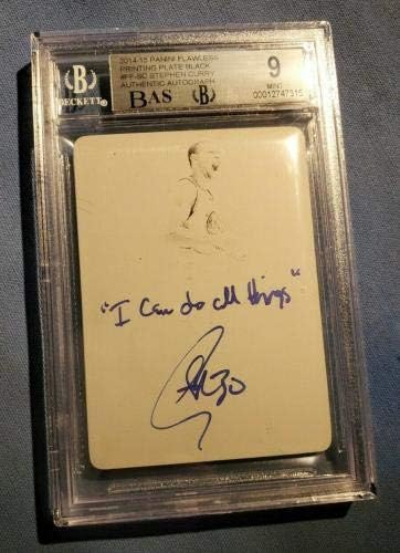 Stephen Curry potpisan . Panini Besprijekorna Mogu sve stvari auto 1/1 mint 9 - košarkaške autogramene kartice