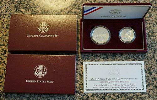 1998 S Kennedy Memorial Collector-ov dvodijelni set sa mat završnom polovom i srebrnom dolarskom originalnom kutijom sa COA-om