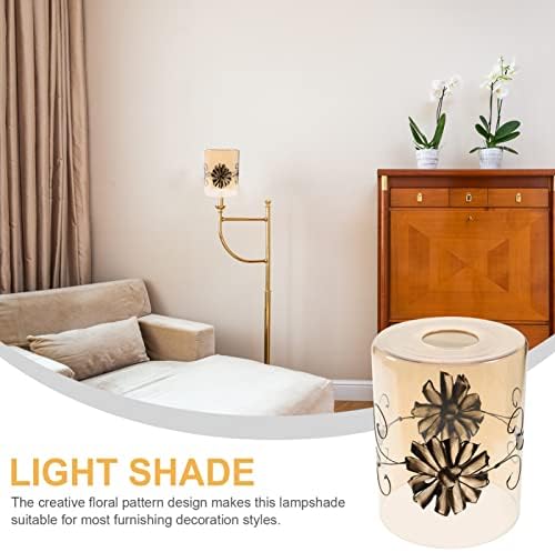 Osaladi cilindrični stakleni lampica Shade sjajna amber obojena vintage cvjetna žarulja sjenka svjetla Zamjena prekrivača za privjesak